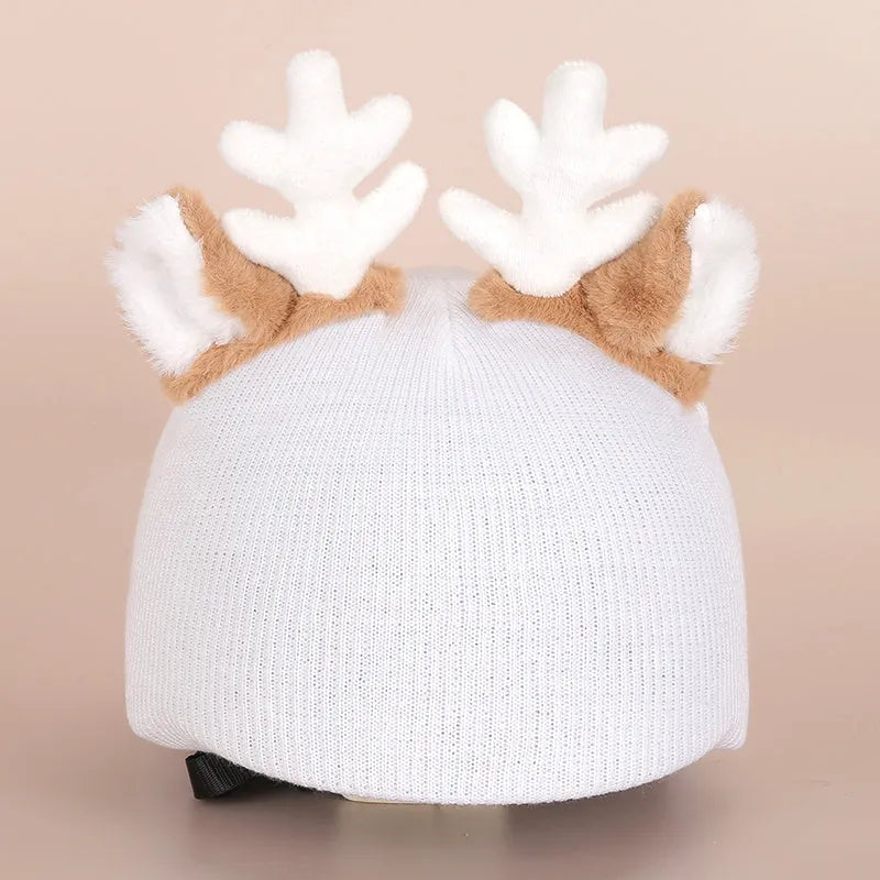 A plush fabric helmet cover with cartoon character ears, shown in size M for bicycle or motorbike use.