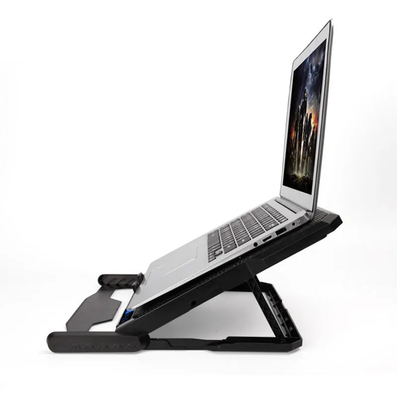 Metal mesh laptop cooling board with LCD speed control display and USB cable