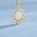 925 sterling silver necklace with white jade pendant on a simple chain