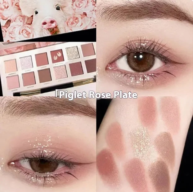 Explorer twelve-colour animal eye shadow palette open, showing pressed powder shades including cat, golden tiger and red fox.
