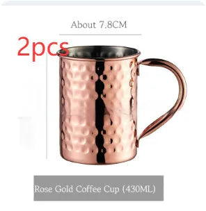 Stainless steel Moscow Mule cocktail glass with copper plating in multiple colour options