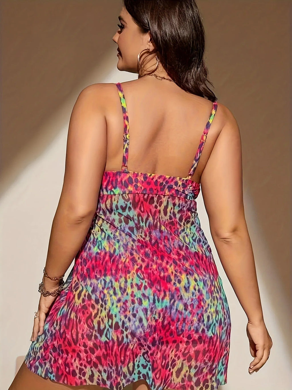 Plus size skirt bikini set in polyester fabric for swimming, available in multiple colours and sizes.