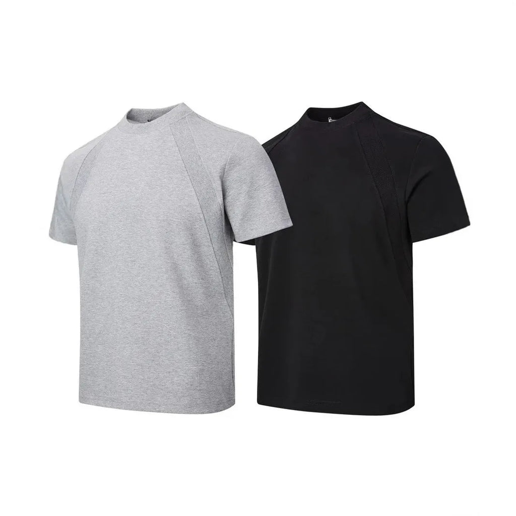 Loose fit short sleeve top with air layer stitching in polyester fibre