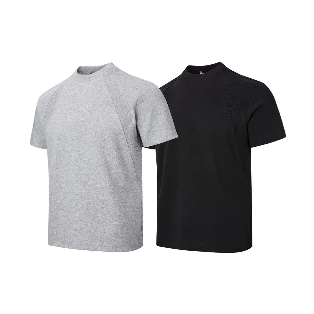 Loose fit short sleeve top with air layer stitching in polyester fibre