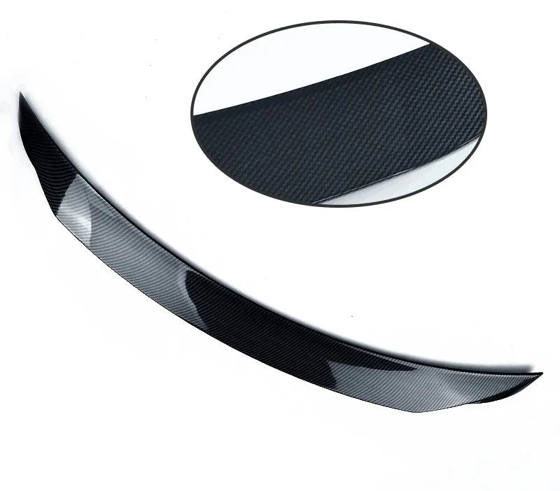 Bright black tail trim spoiler blade for Mazda 3 Axela and Exela car model.