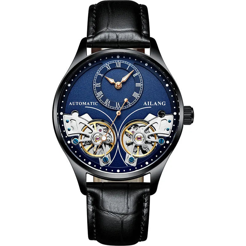 Seiko automatic men's watch with titanium case, tourbillon and moon phase complications on round face
