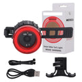 Black intelligent induction brake bicycle taillight with aluminium alloy construction and dual mounting brackets