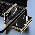 Mirror digital display power bank showing remaining battery percentage with aluminum shell