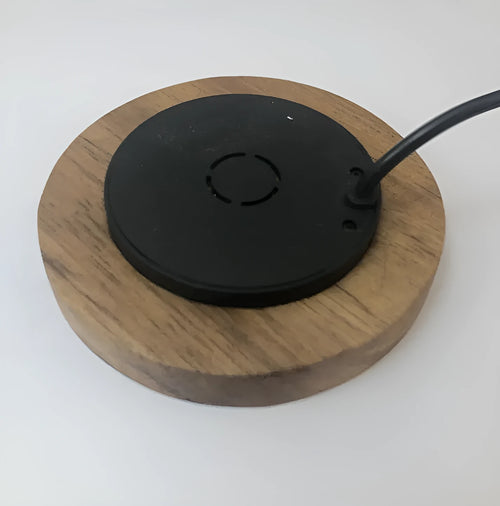60mm round wireless charger for embedded furniture installation with Qi charging
