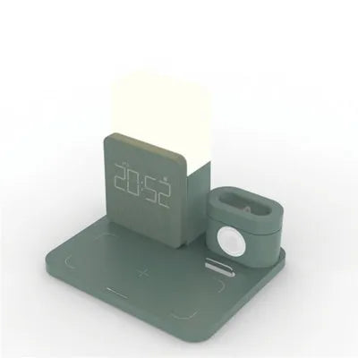 3-in-1 wireless charging stand for iPhone, AirPods and Apple Watch in dark green colour