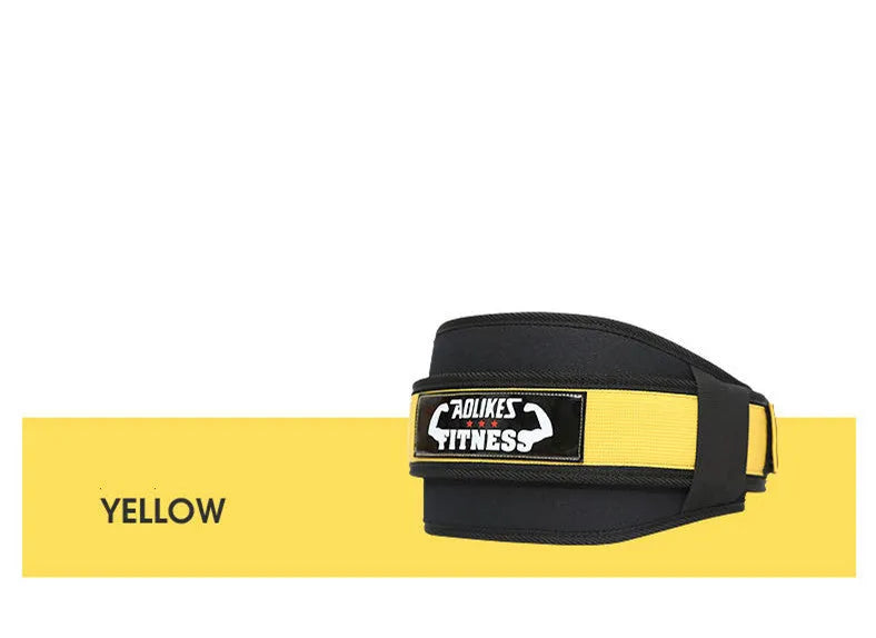 Nylon fitness weightlifting waistband belt in black, red and yellow colour options