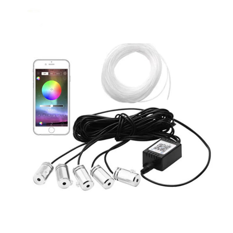 APP cold light strip car interior decoration lights with RF remote control 6m pipe aluminium housing