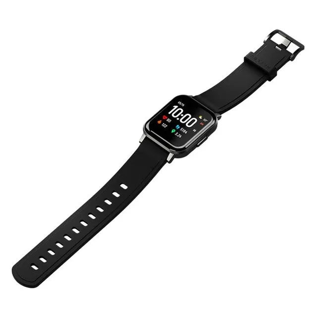 Black waterproof smart bracelet with a 1.4-inch screen on a silicone wrist strap.