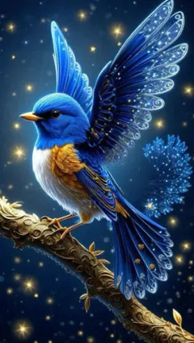Handmade DIY Blue Bird rhinestone diamond painting on 60x100cm acrylic canvas