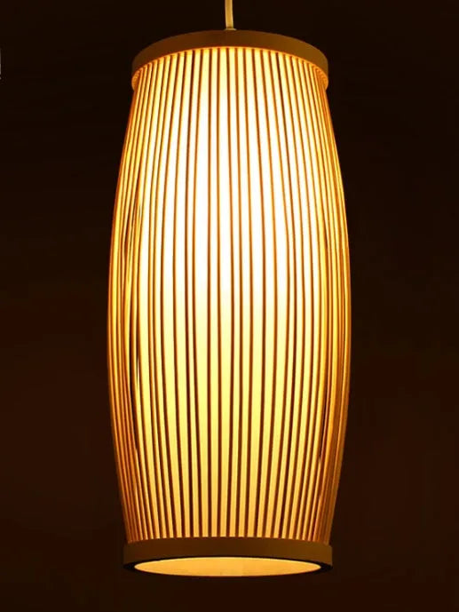 Bamboo plait decoration lamp with woven construction and E27 lamp holder for hallway staircase lighting