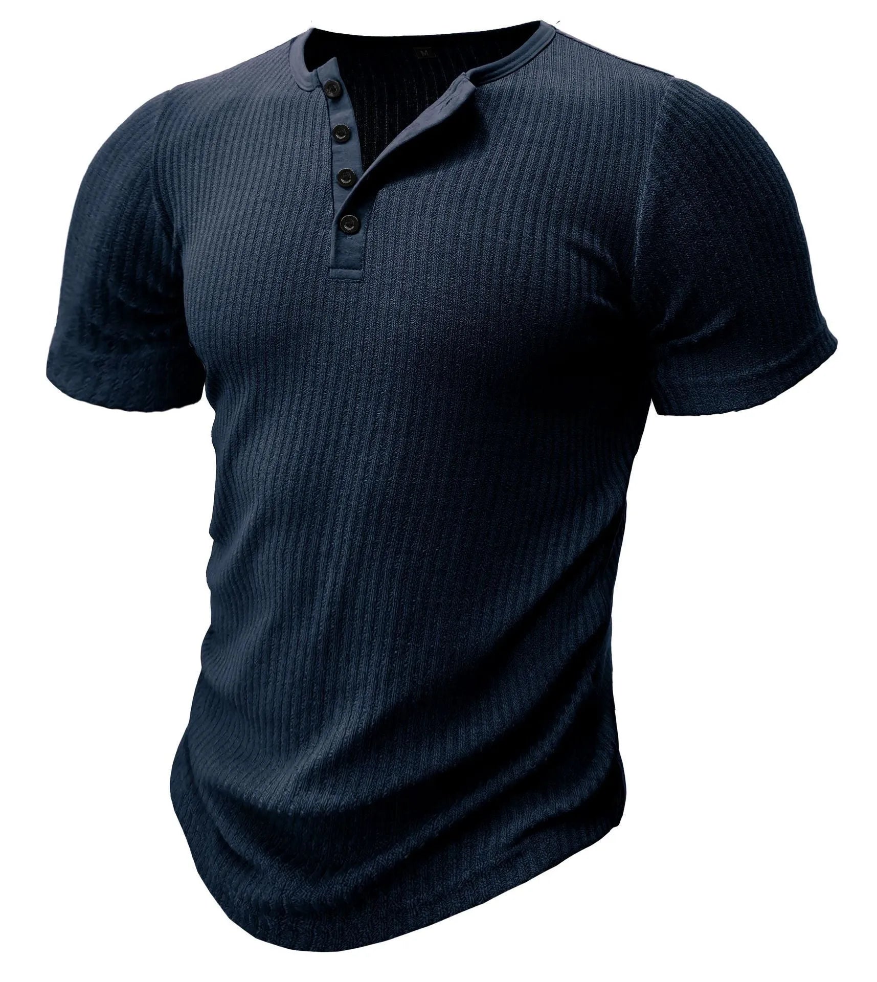 Men's slim-fit short-sleeved sports T-shirt in solid colours on a white background.