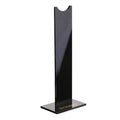 Pink and black detachable gaming headset stand on a desk with a non-slip silicone base.