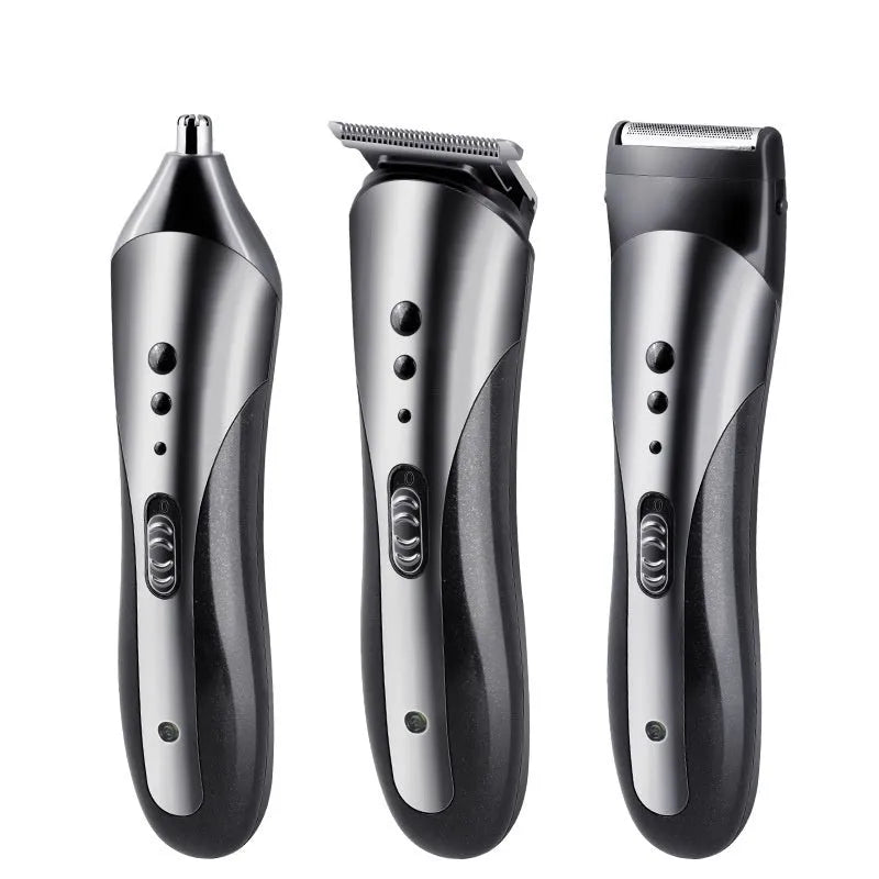 Electric hair clipper with stainless steel blade and black finish