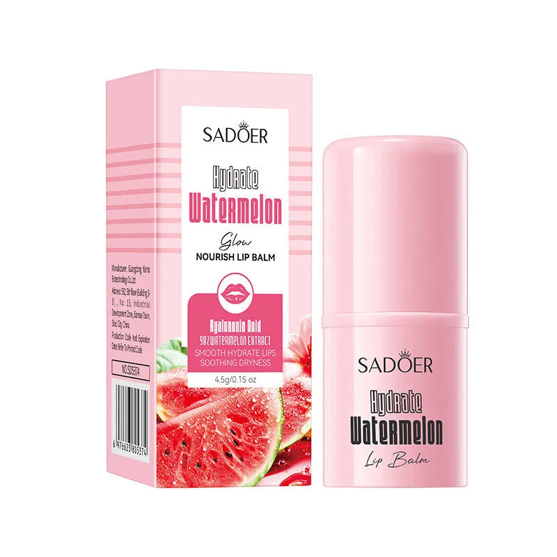 Moisturising anti-chapped lipstick tube in variant shades including marigold, watermelon, and milk.
