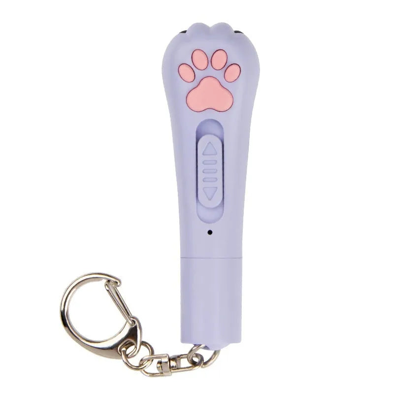Infrared cat teasing stick toy with moon-light lamp and laser projector in blue pink purple or white colours