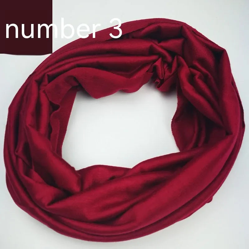 Polyester magic headscarf for outdoor sports in a free size, shown in various colour options.