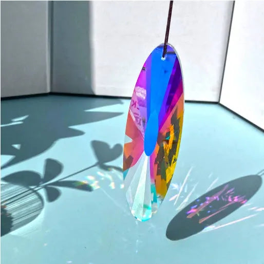 Rainbow electroplated crystal pendant hanging decoration for Christmas tree or garden use