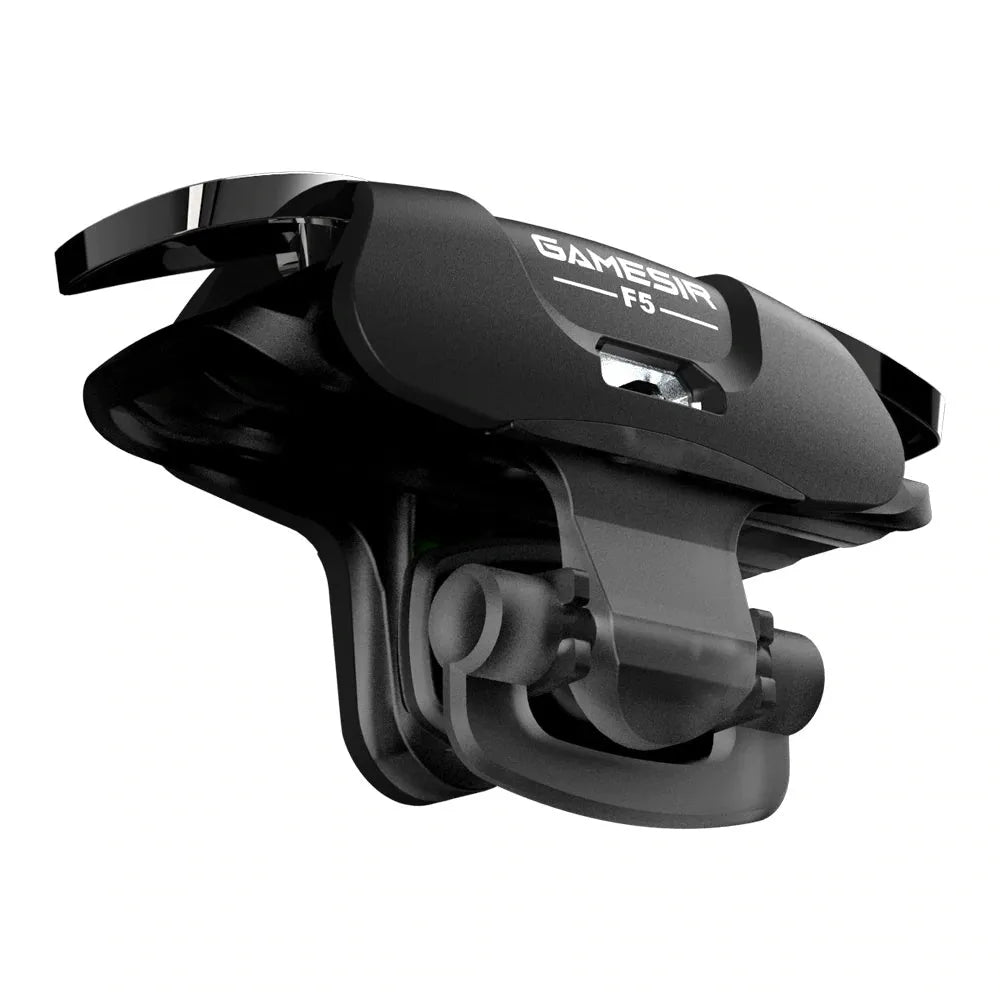 Black F5 Bluetooth mobile game controller showing 5cm length dimensions