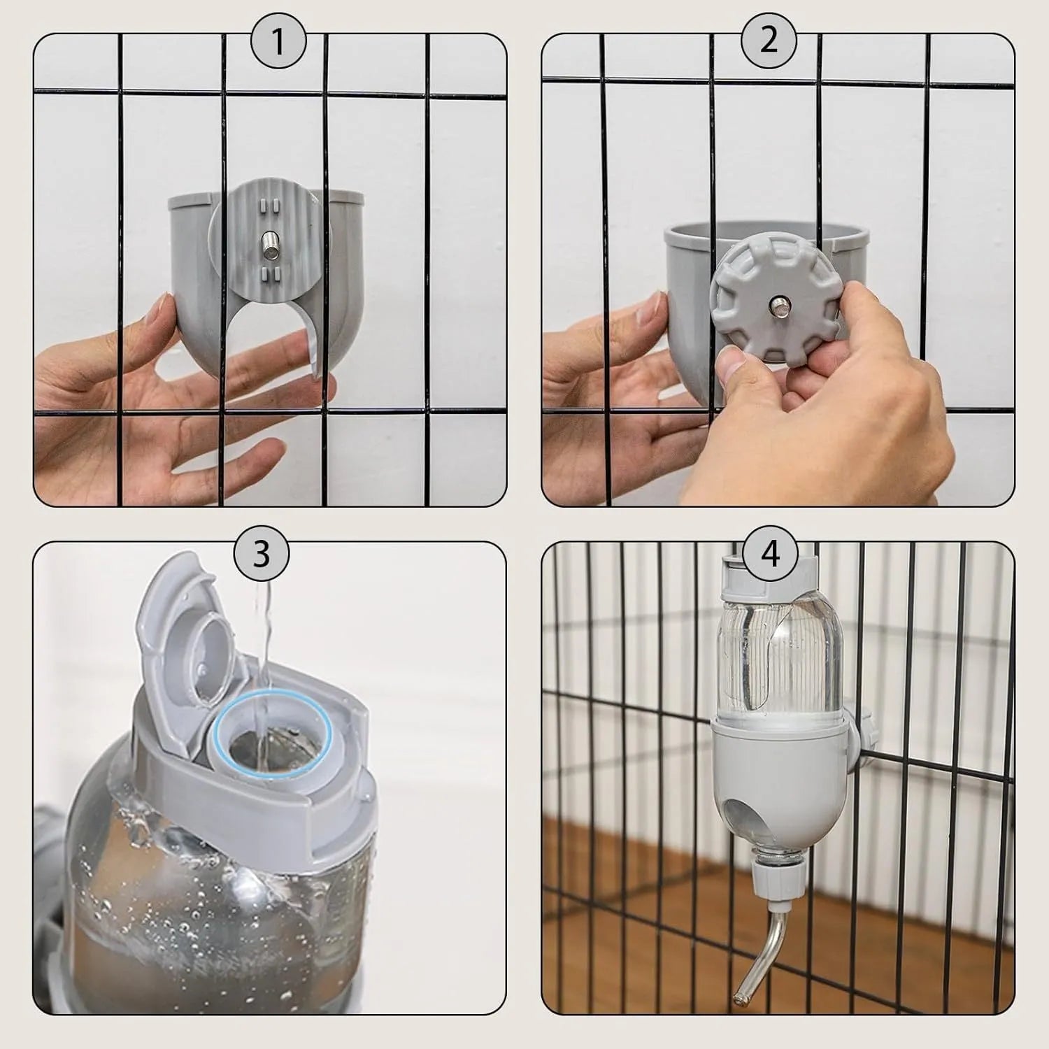 Blue small animal water bottle with rotatable nozzle for cage mounting