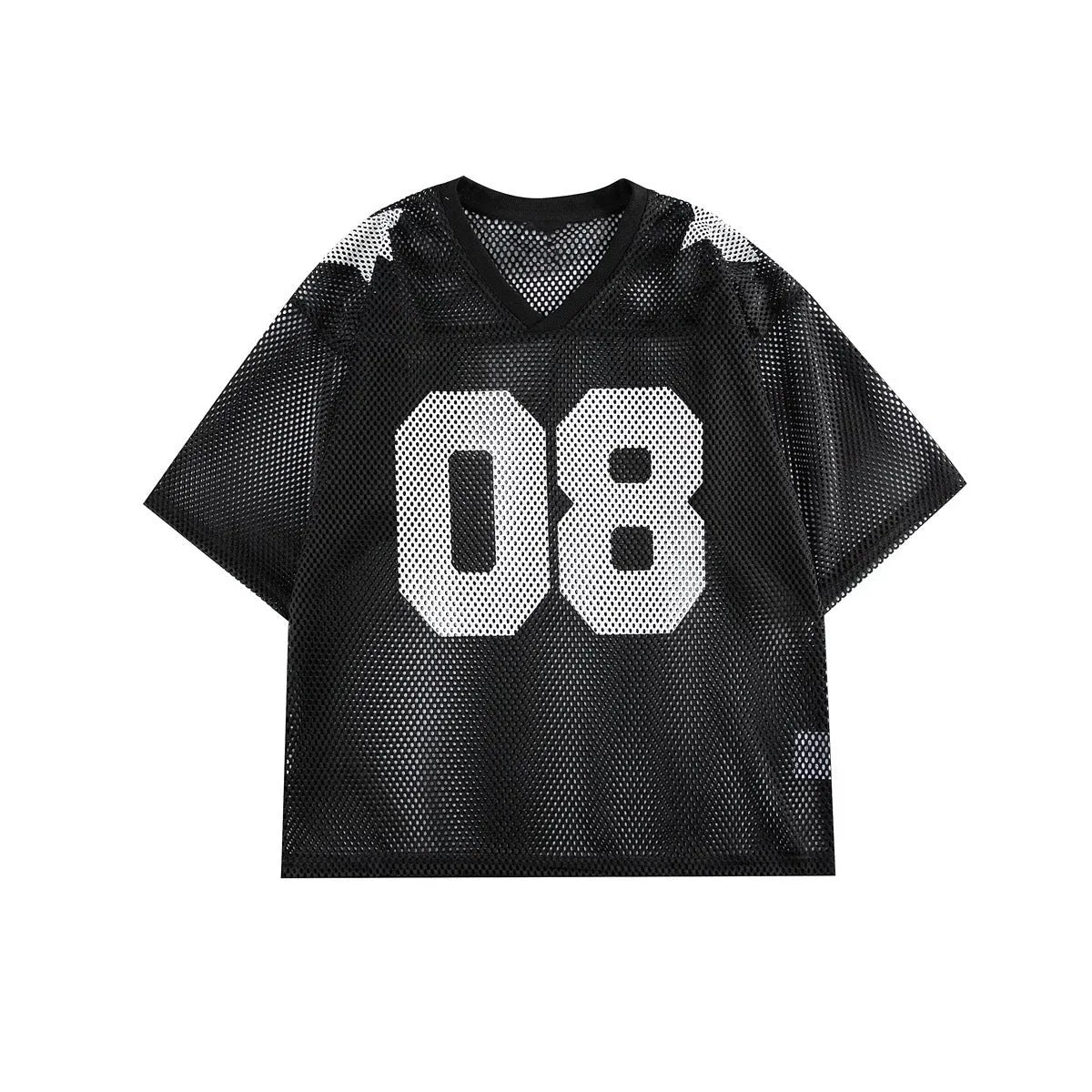 Loose fit half sleeve pullover shirt in black or navy blue with letter pattern