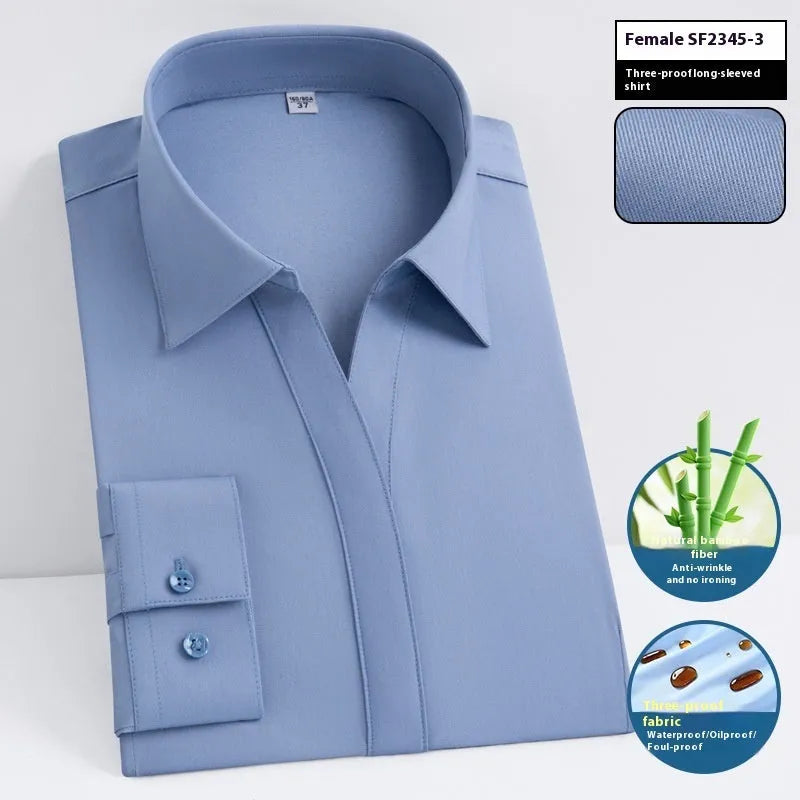 Men's bamboo fibre short sleeve business shirt with square collar in slim fit
