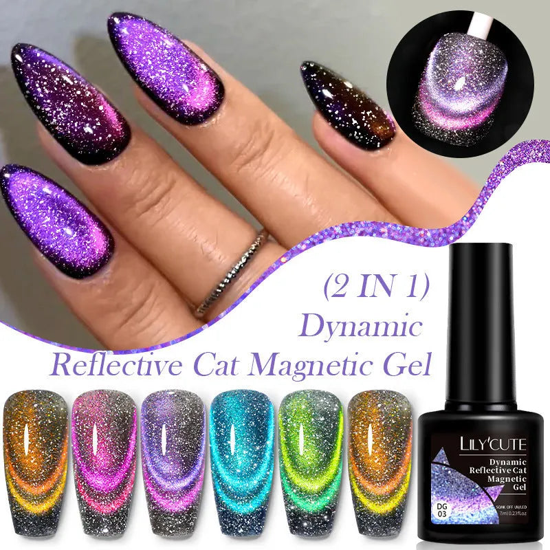 Diamond In The Debris cat eye nail polish gel bottle showing diamond fragment and glitter inclusions