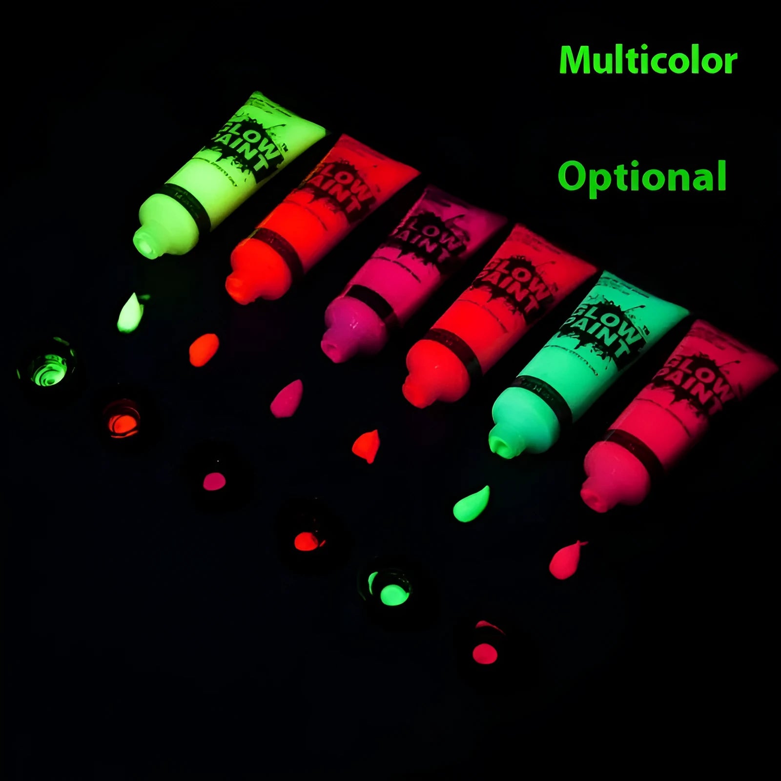 25ml bottle of neon gouache face paint labelled safe and non-toxic.