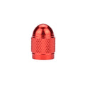 Aluminium mountain bike tyre valve cap in choice of five colours: black, blue, gold, silver, red.