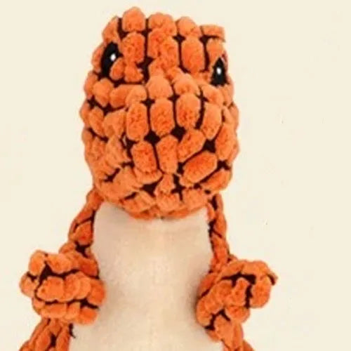 Grey dog chew toy with sound measuring 35cm long for separation anxiety relief and bite-resistant chewing
