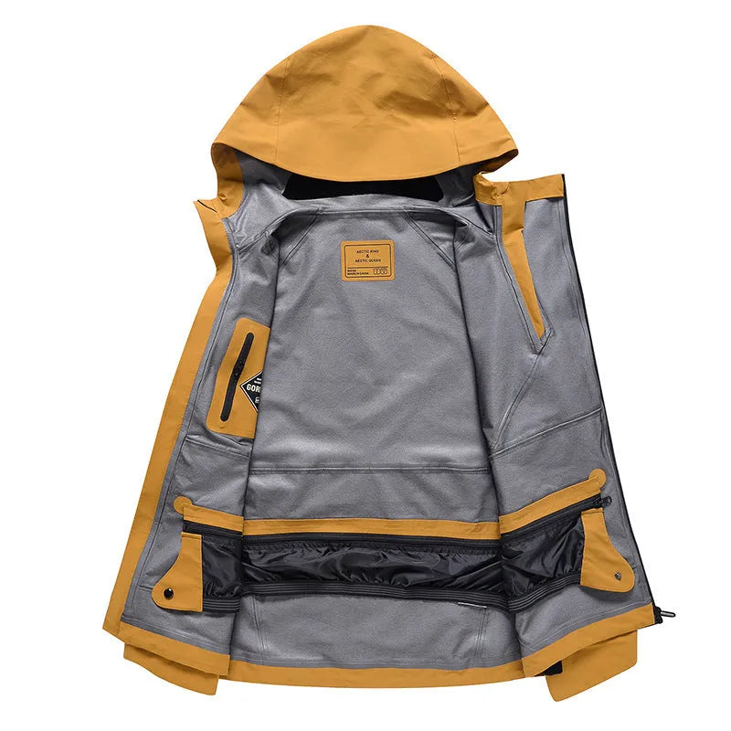 Men's and women's thin ski suit in yellow, black, grey and liner colours for snow sports