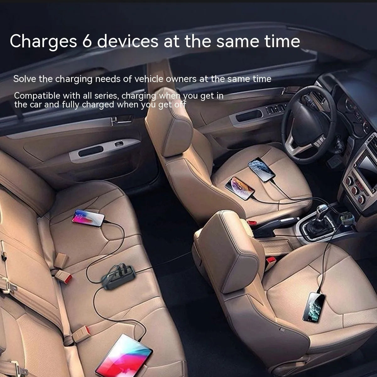 Automatic retractable car charger with cable extended from vehicle cigarette lighter socket