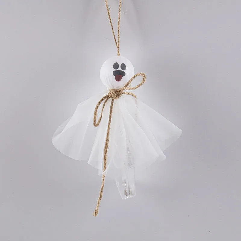 Halloween ghost LED lighting chain with battery box in colourful ghost theme options
