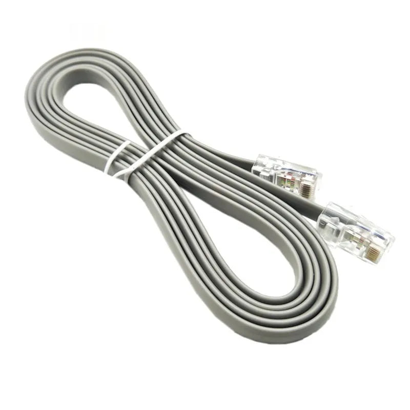 Silver grey CAT6 Ethernet cable with RJ45 connectors measuring 2 metres in length