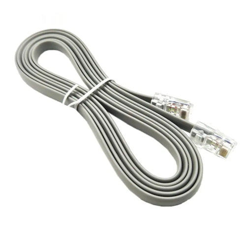 Silver grey CAT6 Ethernet cable with RJ45 connectors measuring 2 metres in length