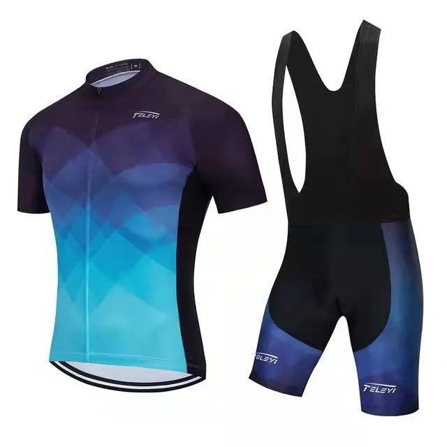 Cycling jersey set with top and pants for summer mountain and road biking in multiple colour options
