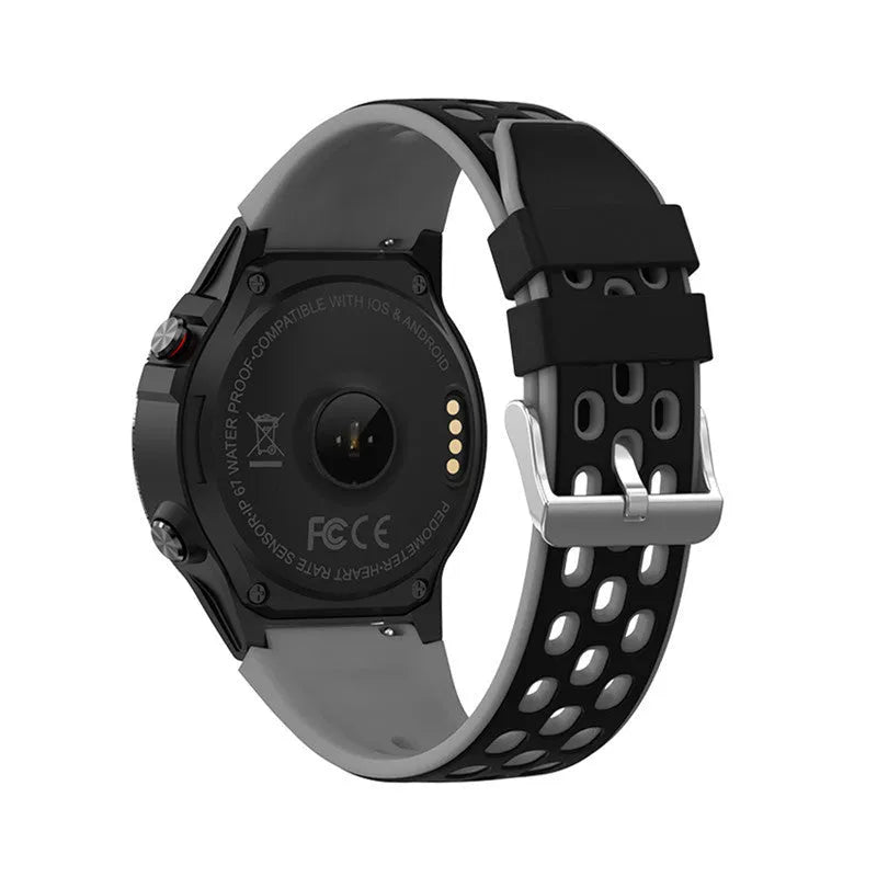 Smart watch for outdoor sports with 1.3 inch screen and silicone wristband in multiple colour options