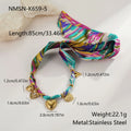 18K gold plated geometric pendant necklace and bracelet set on adjustable 41-50cm stainless steel chain
