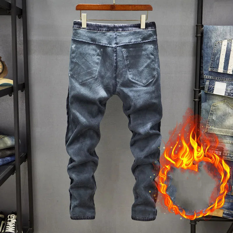 Men's slim fit skinny jeans in dark blue cotton denim with micro elastic fabric
