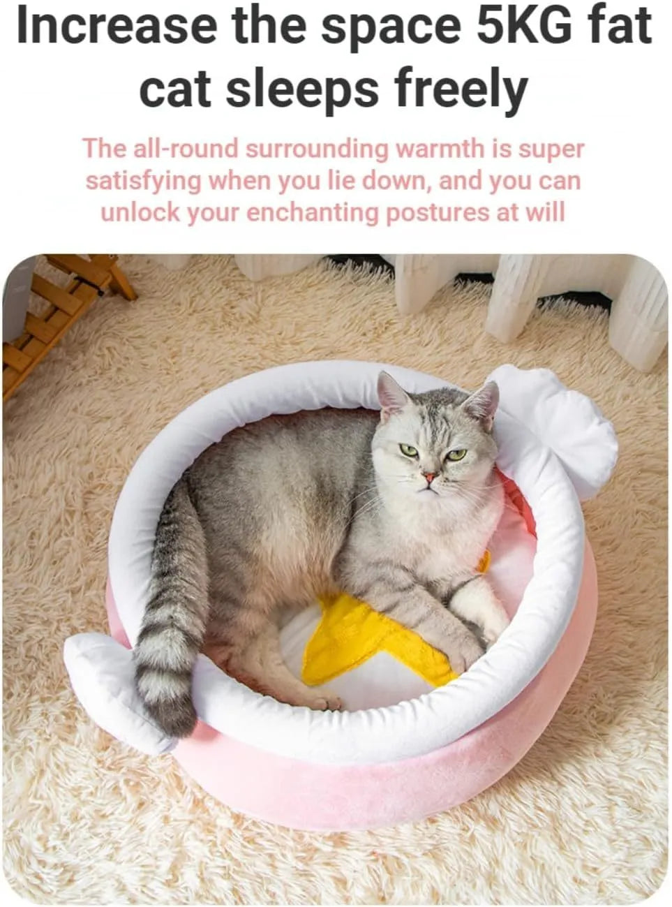 Magic honey pot shaped cat sofa bed in soft fabric with removable pad for small pets