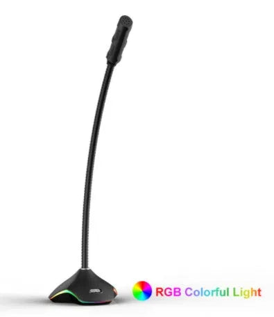 Black wired microphone with pop filter sponge and 3.5mm jack for computer recording