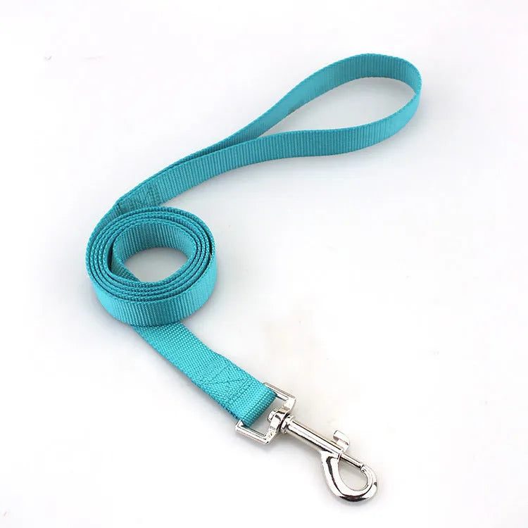 Solid colour dog training rope leash with hand-holding handle in various colour options