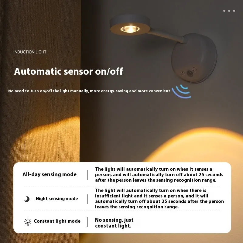 Geometric rechargeable wall spotlight with wireless remote control on indoor wall