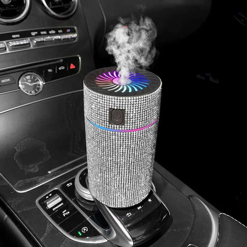 Car mounted air purification humidifier in seven colour options with USB power cable