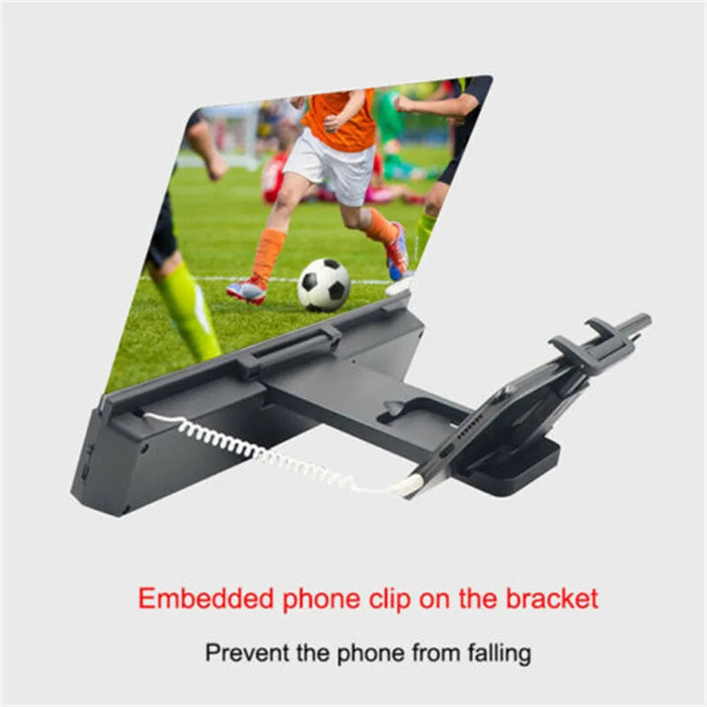 12-inch foldable mobile phone screen amplifier with flexible gooseneck and audio cable