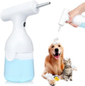 White electric foam soap dispenser for pet bath and kitchen cleaning with two nozzles